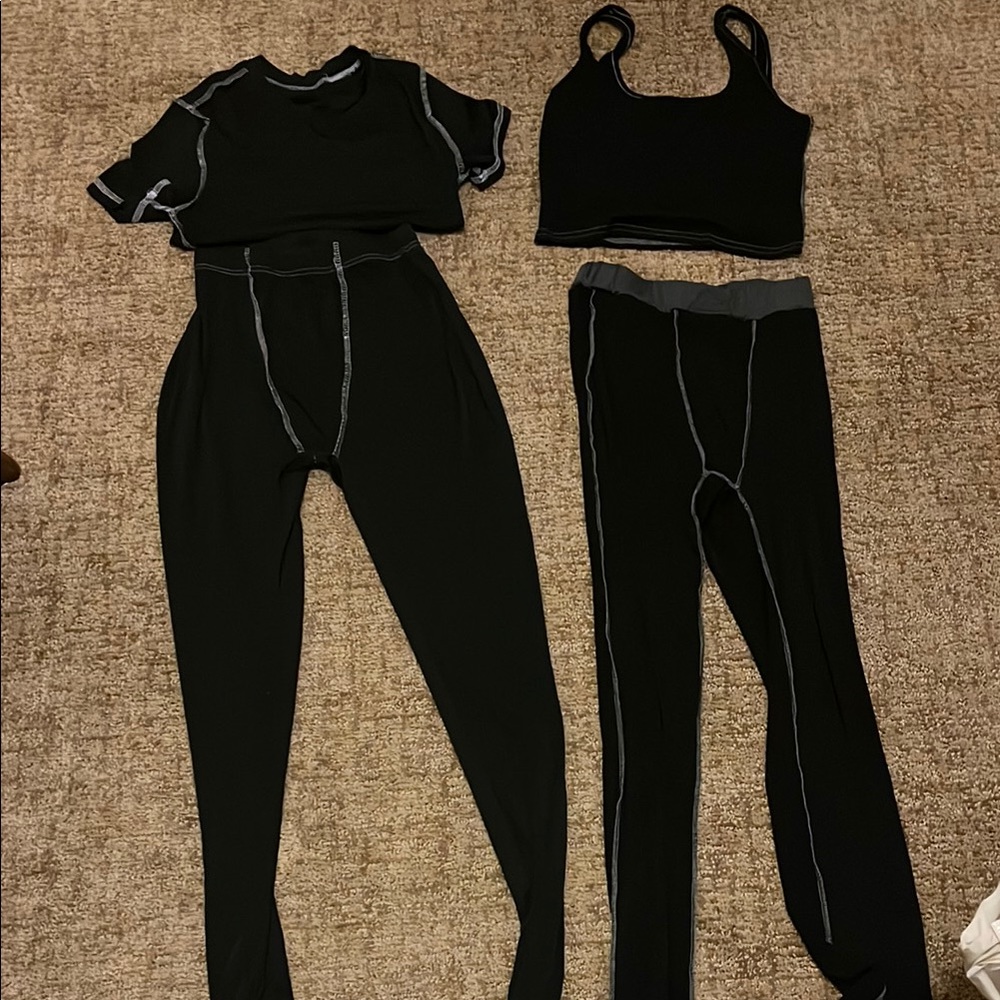 Black and Gray Women's Intimate Set